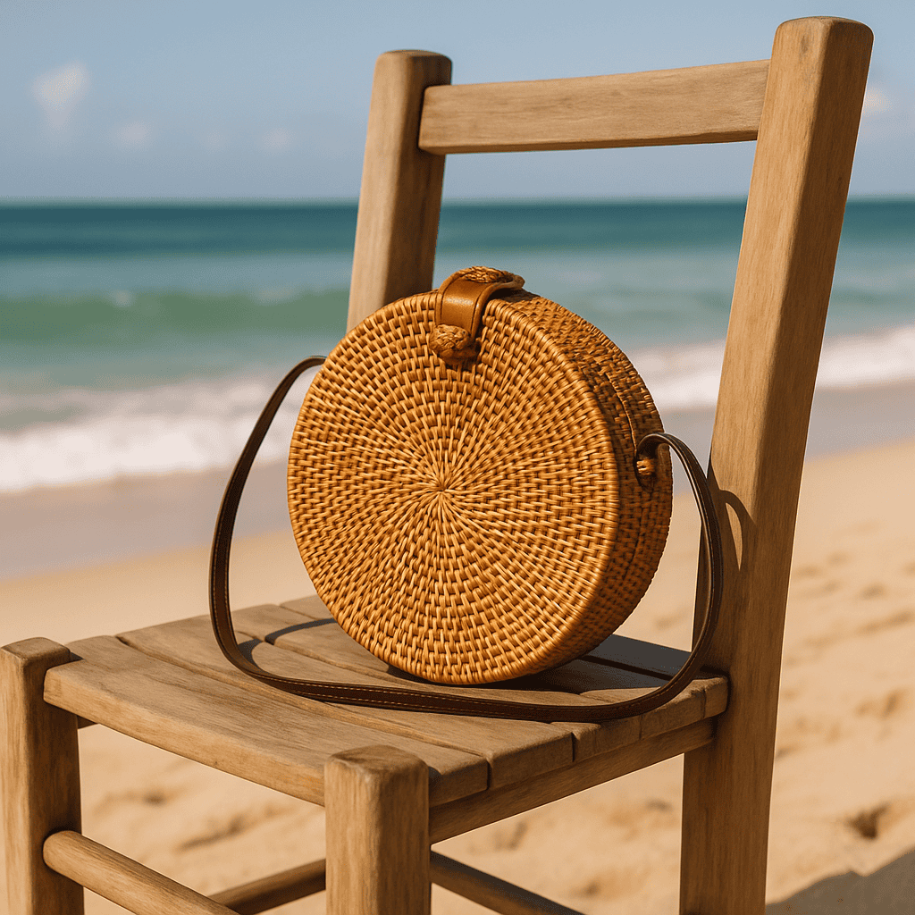 Canggu Brown Rattan Bag Bali