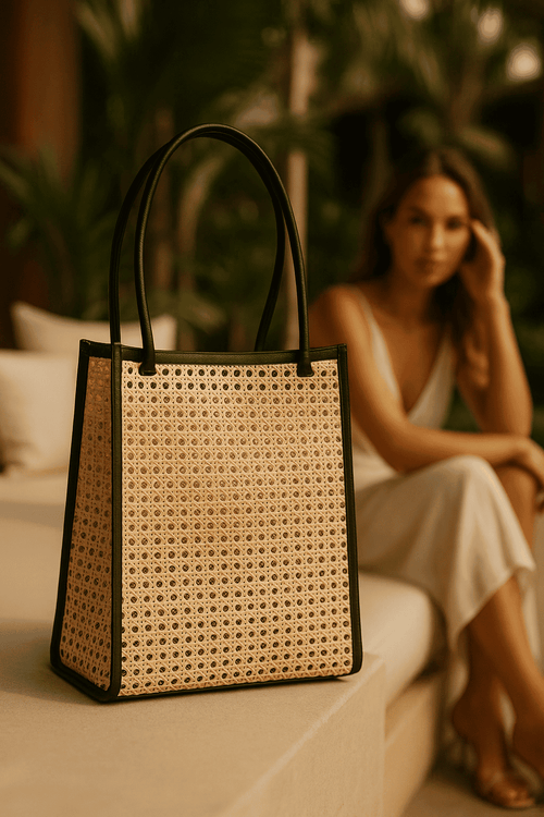 Lovina Black Rattan Bag Bali