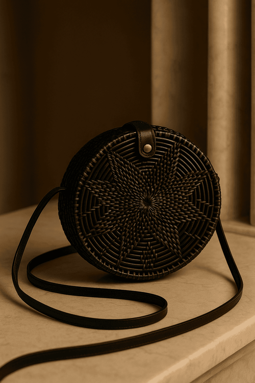 Canggu Black Rattan Bag Bali - Tasje voor al je essentials op een festival